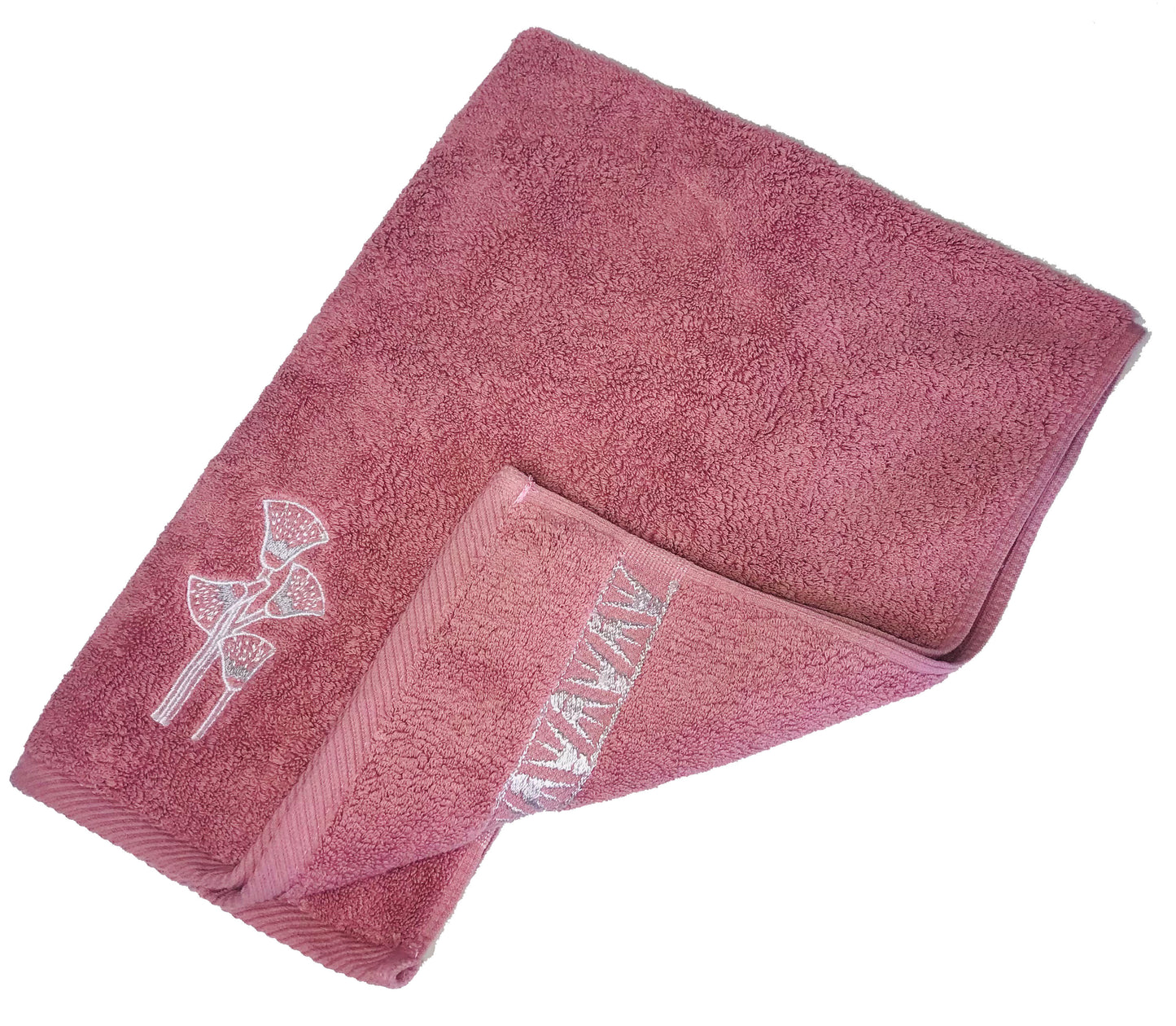 Luxury Egyptian Cotton Towel, Nile Goddess Sesen Embroidery, Plush 600GSM Oversized 31X20 inch