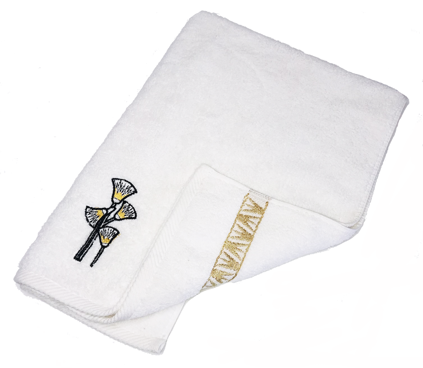 Luxury Egyptian Cotton Towel, Nile Goddess Sesen Embroidery, Plush 600GSM Oversized 31X20 inch