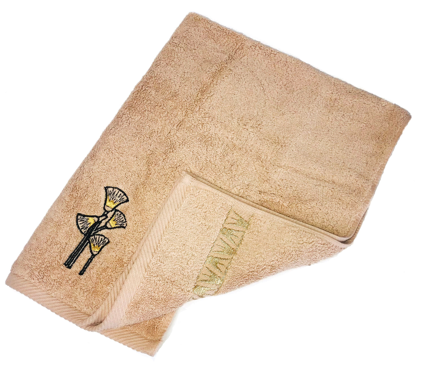 Luxury Egyptian Cotton Towel, Nile Goddess Sesen Embroidery, 600GSM, 31X20 inch - Nileloom