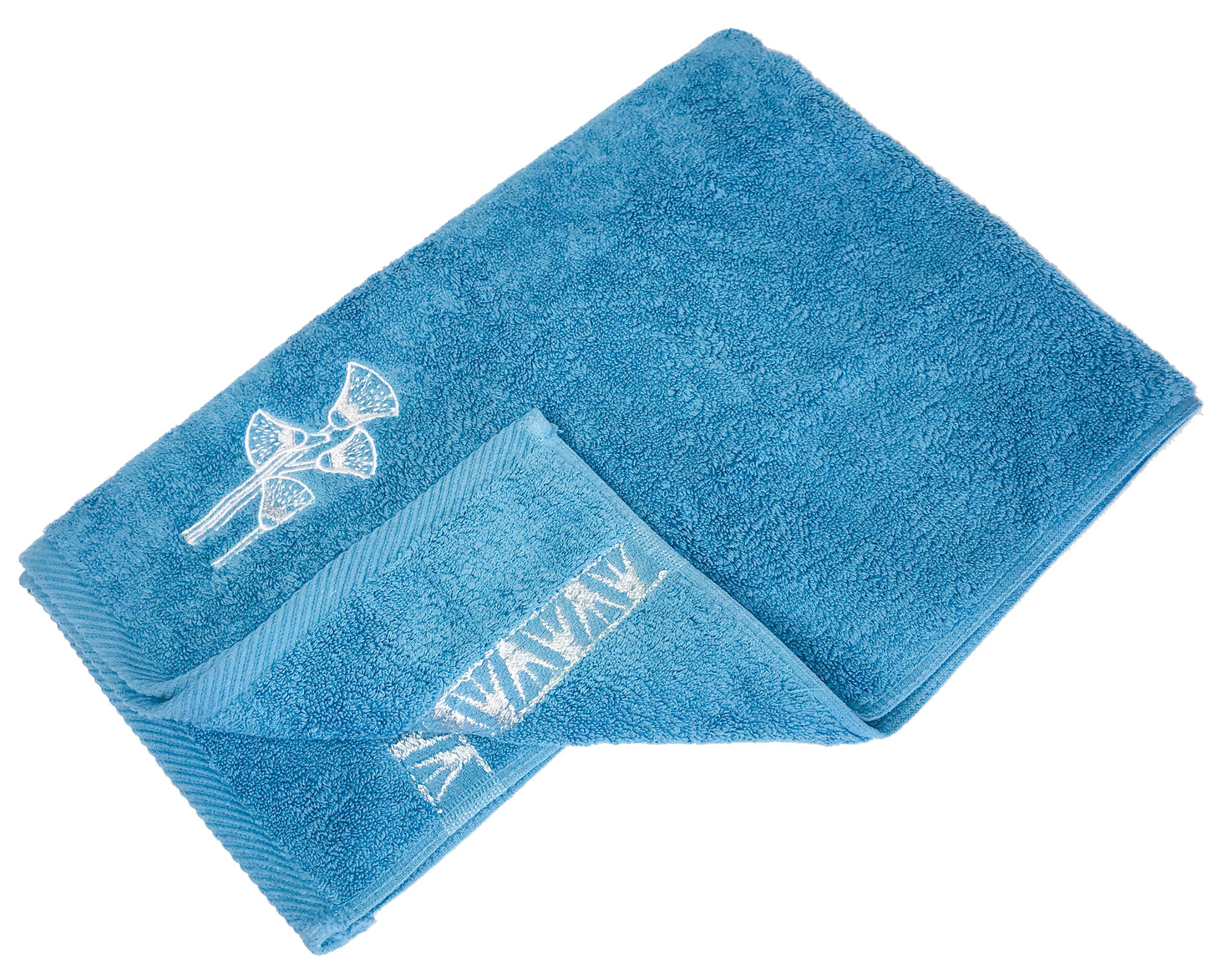 Luxury Egyptian Cotton Towel, Nile Goddess Sesen Embroidery, Plush 600GSM Oversized 31X20 inch