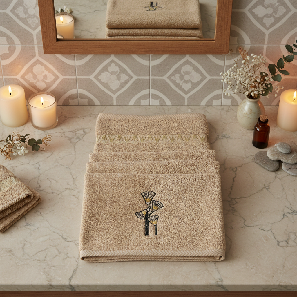 Luxury Egyptian Cotton Towel, Sesen Embroidery, Plush 700GSM Oversized 31X20 inch