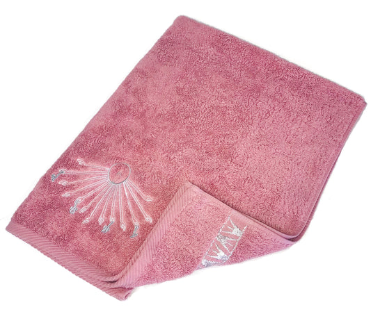 Luxury Egyptian Cotton Towel, Nile Goddess Aten Embroidery, Plush 600GSM Oversized 31X20 inch