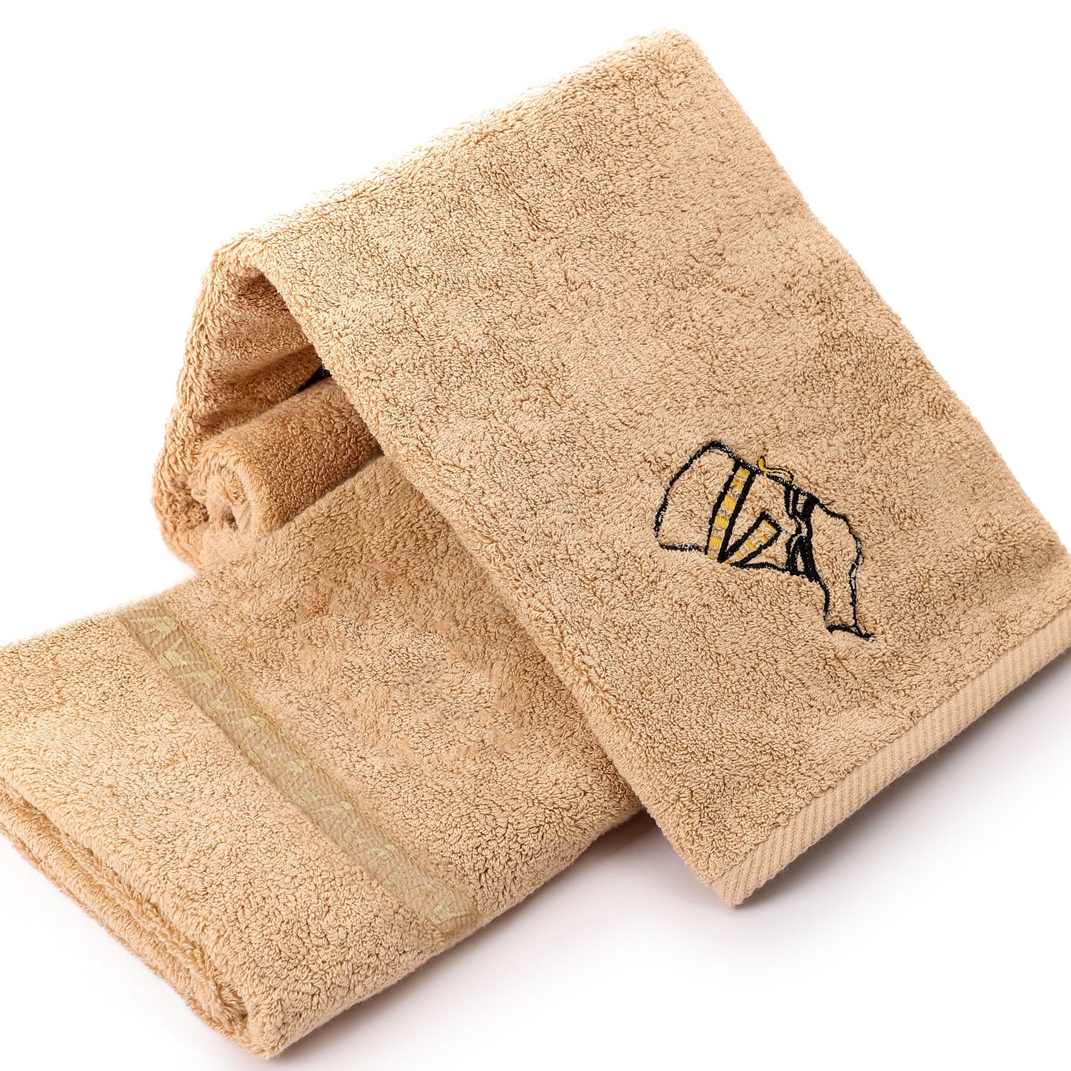 Luxury Egyptian Cotton Towel, Nile Goddess Nefertiti Embroidery, 600GSM, 31X20 inch - Nileloom 