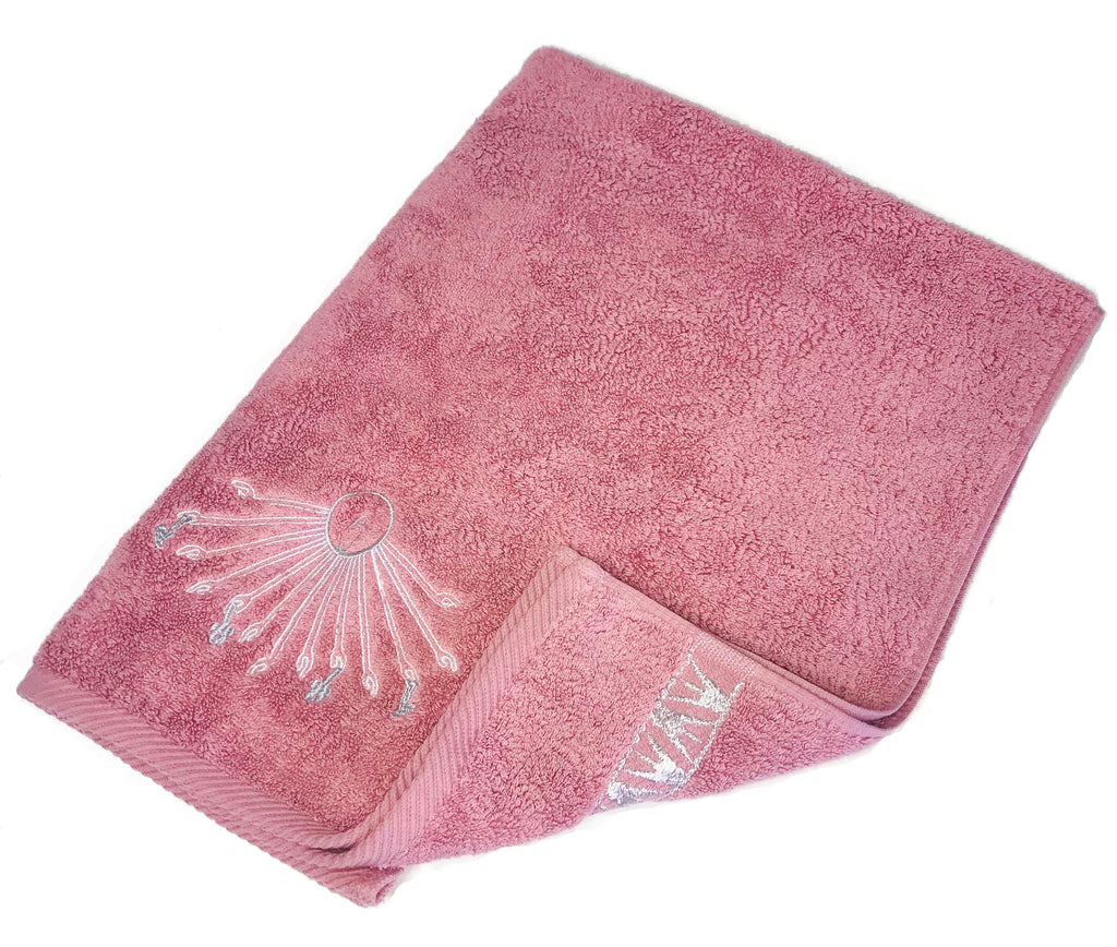 Luxury Egyptian Cotton Towel, Nile Goddess Aten Embroidery, 600GSM, 31X20 inch - Nileloom 