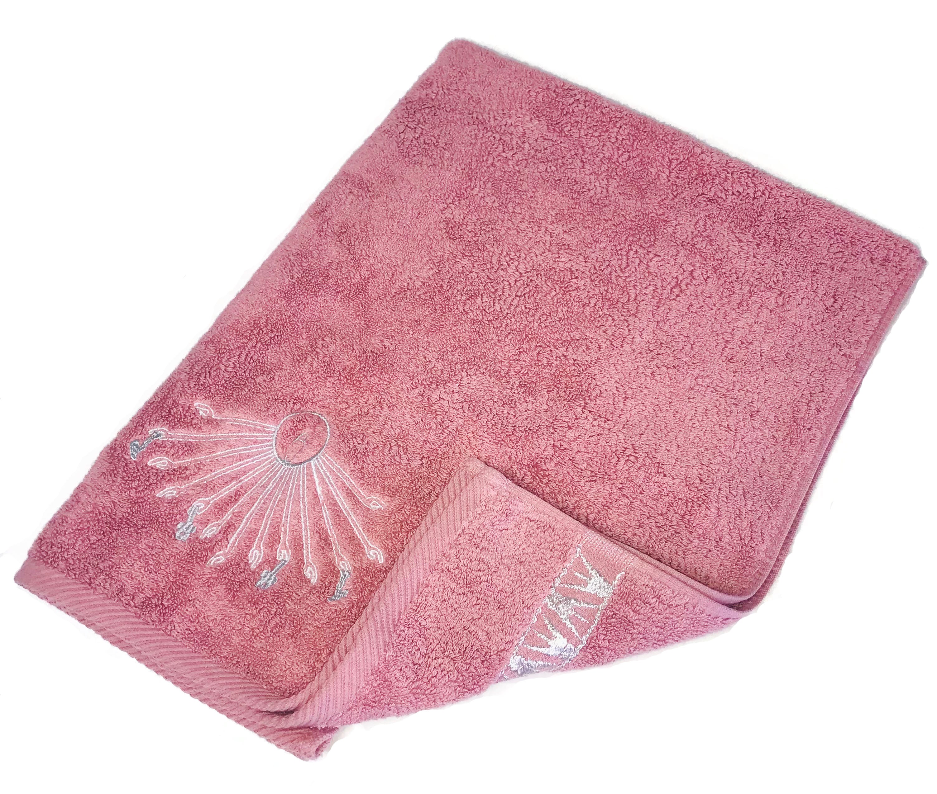 Luxury Egyptian Cotton Towel, Nile Goddess Aten Embroidery, 600GSM, 31X20 inch - Nileloom 