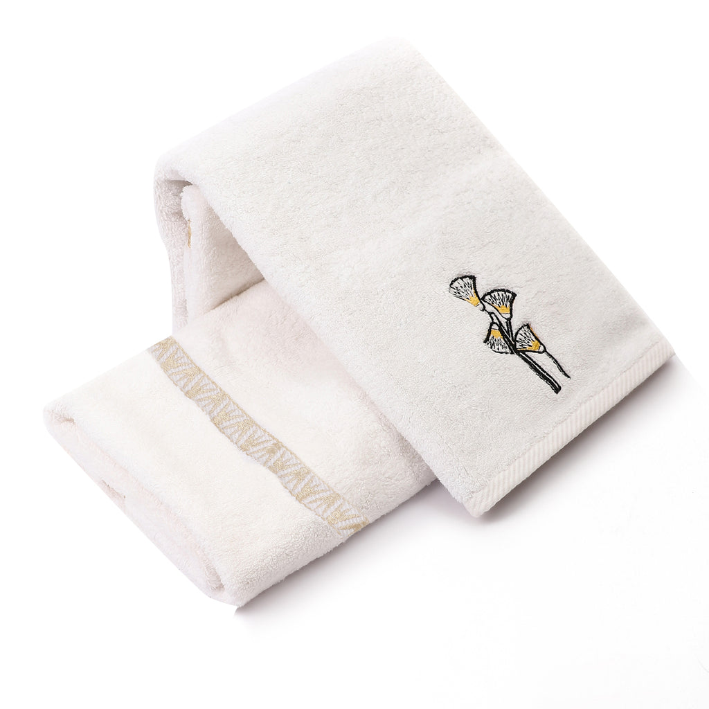 Luxury Egyptian Cotton Towel, Nile Goddess Sesen Embroidery, 600GSM, 31X20 inch - Nileloom 
