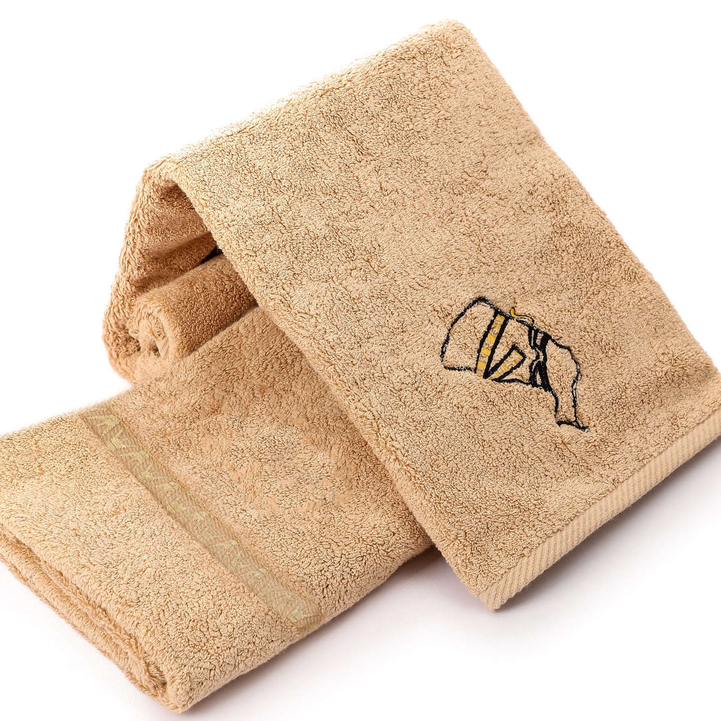 Luxury Egyptian Cotton Towel, Nile Goddess Nefertiti Embroidery, Plush 600GSM Oversized 31X20 inch