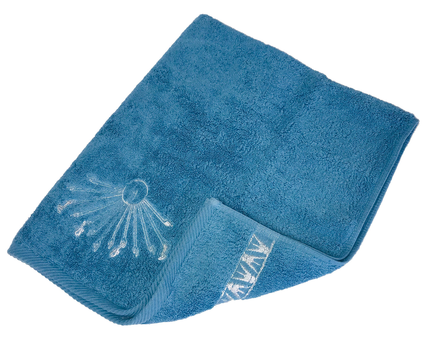 Luxury Egyptian Cotton Towel, Nile Goddess Aten Embroidery, Plush 600GSM Oversized 31X20 inch