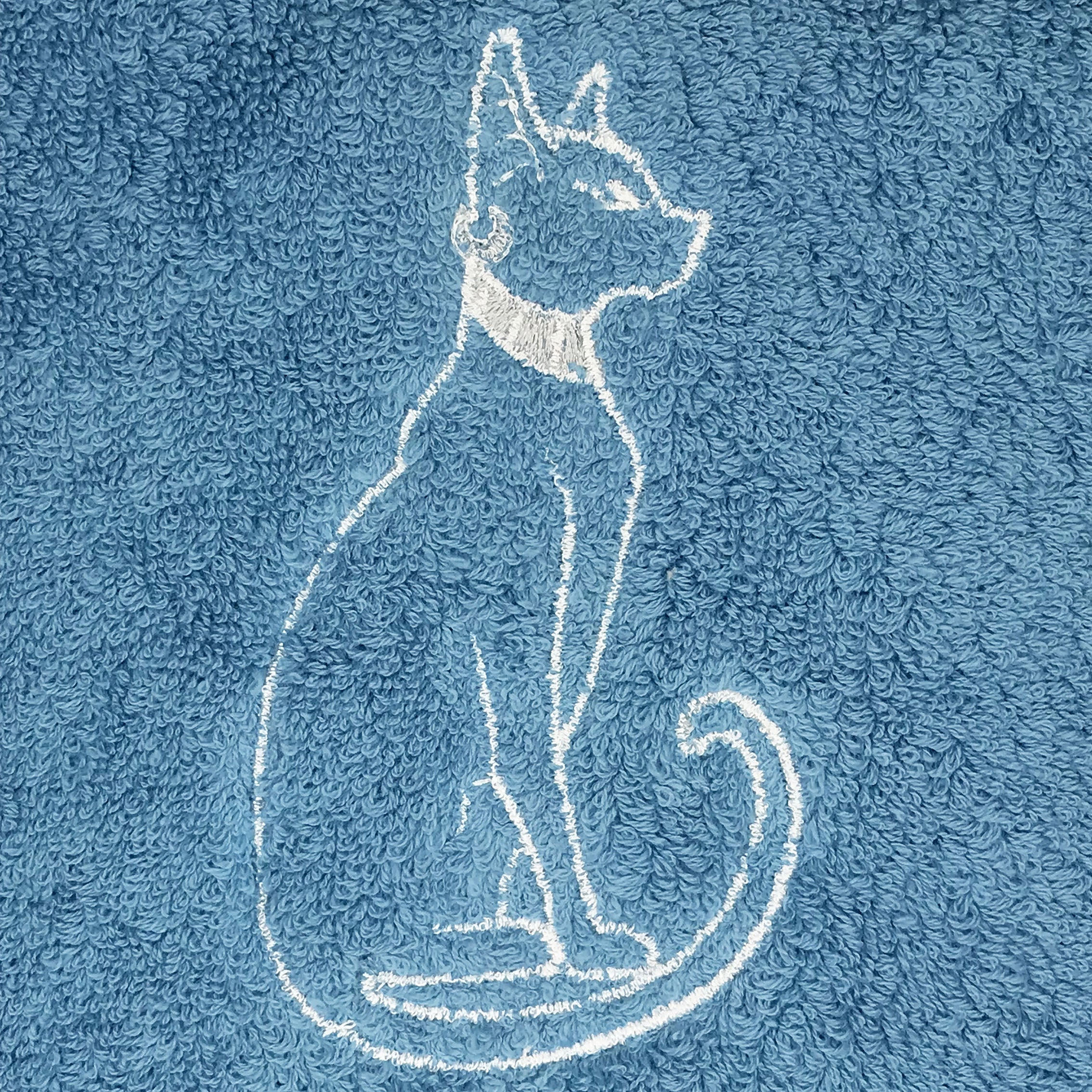 Luxury Egyptian Cotton Towel, Bastet Embroidery, Plush 700GSM Oversized 31X20 inch