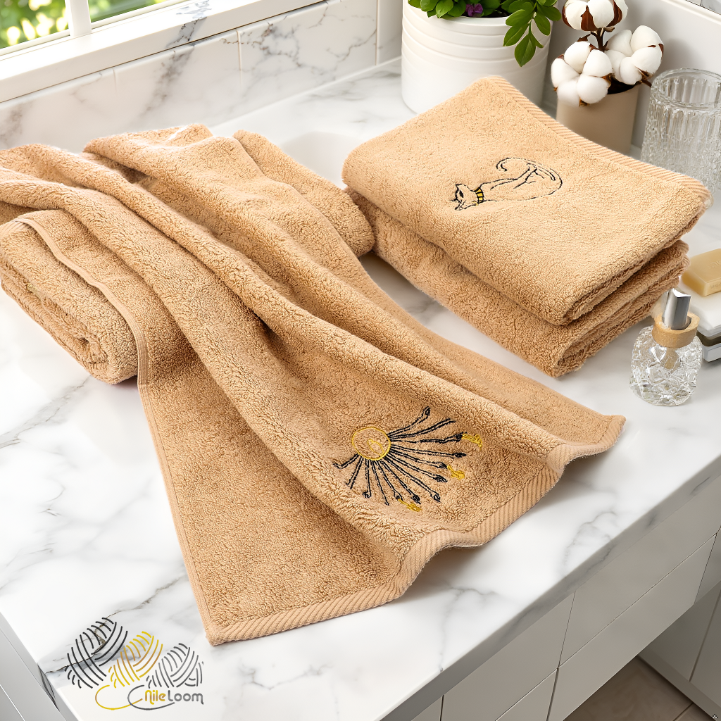 Set of 4 Luxury Egyptian Cotton Towels, Nile Collection, Plush 700GSM Oversized 31X20 inch