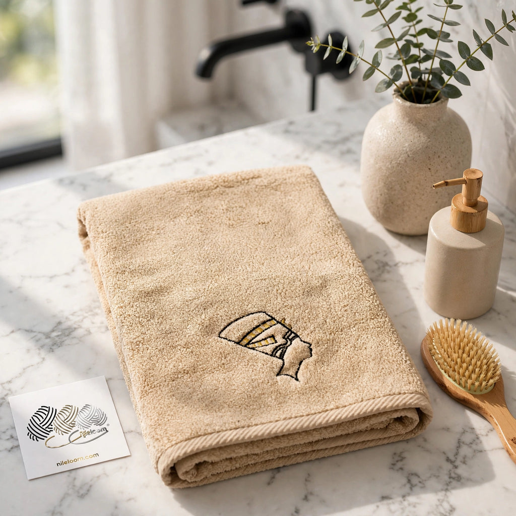 Nefertiti | Great Nile Collection Embroidered Towel | 100% Cotton, 700 GSM, 31X20 inches