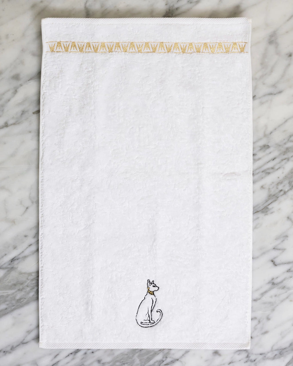 Bastet | Great Nile Collection Embroidered Towel | 100% Cotton, 700 GSM, 31X20 inches
